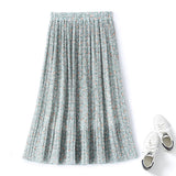 Ana Plus Size Pleats Floral Midi Skirt