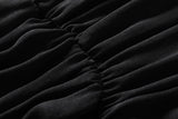 Cecily Plus Size Black Tier Ribbon Off Shoulder Short Sleeve Midi Dress