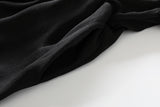 Cecily Plus Size Black Tier Ribbon Off Shoulder Short Sleeve Midi Dress