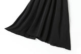 Cecily Plus Size Black Tier Ribbon Off Shoulder Short Sleeve Midi Dress