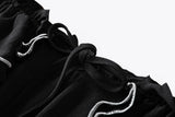 Cecily Plus Size Black Tier Ribbon Off Shoulder Short Sleeve Midi Dress