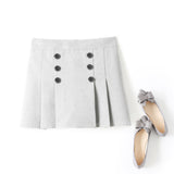 Julianna Plus Size Short Pleated Skirt (Grey, Black)