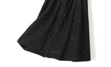 Tessa Plus Size Black Sparkle Corset Tie Wrap V Neck Short Sleeve Dress