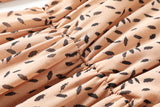 Alena Leafs Printed V Neck Tier Chiffon Plus Size Mid Sleeve Midi Dress