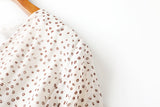 Amelia Polka Dots Printed V Neck Tier Chiffon Plus Size Short Sleeve Midi Dress