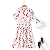 Angela Plus Size Wrap Floral Midi Dress