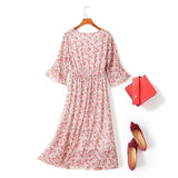 Sue Plus Size Floral Bell Sleeve Midi Dress