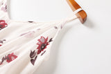 Elizabeth Plus Size White Floral Print V Neck Camisole Sleeveless Dress
