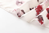 Elizabeth Plus Size White Floral Print V Neck Camisole Sleeveless Dress