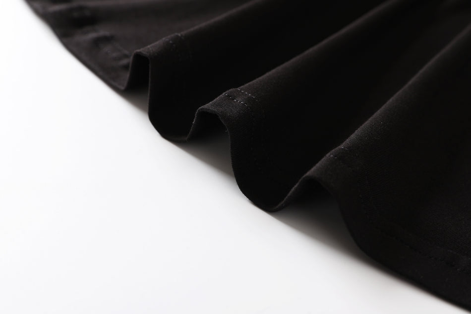 Grace Plus Size Black Irregular Hem Short Sleeve Dress