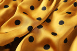 (2 Way Wear!) Hope Plus Size Polka Dots Colour Block Swing Off Shoulder Long Sleeve Dress (Yellow)