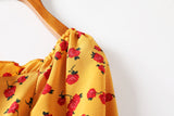 (2 Way Wear!) Gwen Plus Size Yellow Floral Corset Tie Off Shoulder Short Sleeve Dress