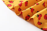 (2 Way Wear!) Gwen Plus Size Yellow Floral Corset Tie Off Shoulder Short Sleeve Dress