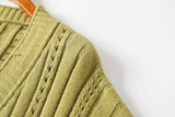 Hana Plus Size Patterned Knit V Neck Cardigan Jacket (Black, Blue, Green, Orange)
