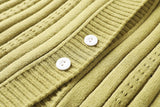 Hana Plus Size Patterned Knit V Neck Cardigan Jacket (Black, Blue, Green, Orange)