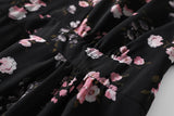 Athena Plus Size Black Floral Chiffon Dress