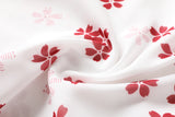 Estelle Plus Size Japanese Floral Print Red Kimono Waist Tie Mid Sleeve Midi Dress