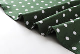Felice Plus Size Polka Dots Sweetheart Neckline Camisole Sleeveless Dress (Green, Black)