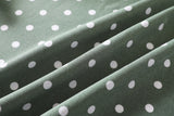 Felice Plus Size Polka Dots Sweetheart Neckline Camisole Sleeveless Dress (Green, Black)