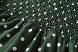 Felice Plus Size Polka Dots Sweetheart Neckline Camisole Sleeveless Dress (Green, Black)