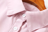 Esther Plus Size Polo Pleat Short Sleeve Shirt Dress (Blue, Pink)
