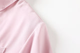 Esther Plus Size Polo Pleat Short Sleeve Shirt Dress (Blue, Pink)