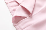 Esther Plus Size Polo Pleat Short Sleeve Shirt Dress (Blue, Pink)