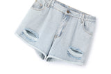 Chaya Plus Size Ripped Denim Shorts
