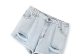 Chaya Plus Size Ripped Denim Shorts