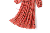 Harriet Plus Size Boho Long Sleeve Midi Dress