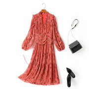 Harriet Plus Size Boho Long Sleeve Midi Dress