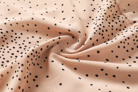 Hara Plus Size Polka Dots Square Neck Midi Dress (Brown, Black)
