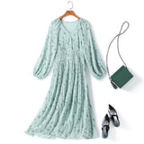 Plus Size Bohemian Pleats Midi Dress