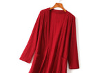 Yvette Plus Size Tunic Cardigan (Black, Red)