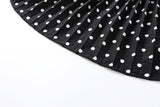 Yana Plus size Polka Dots Pleated Long Sleeve Midi Dress