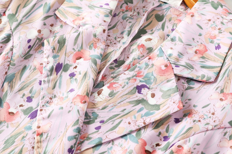 Ariella Plus Size Floral Vintage Wrap Trench Shirt Dress