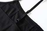 Yula Plus Size Bustier Tulle Black Party Midi Dress