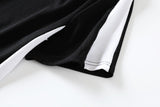 Yazmin Plus Size V Neck Stripes Sporty Short Sleeve Midi Dress