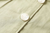 Odessa Plus Size V Neck Buttons Back Waist Tie Short Sleeve Dress (Green, Black)