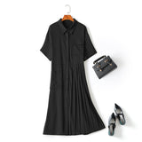 Zadie Plus Size Pleated Midi Shirt Dress