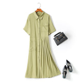 Zadie Plus Size Pleated Midi Shirt Dress