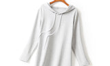 (Customizable!) Irsia Plus Size Sweater Hoody Midi Dress (Grey, Black)