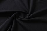 Danielle Plus Size Knit Cotton Asymmetric Neckline Colourblock Mid Sleeve T Shirt Top  (Ready Stock Black 4XL - 1 Piece)