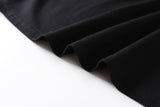 Danielle Plus Size Knit Cotton Asymmetric Neckline Colourblock Mid Sleeve T Shirt Top  (Ready Stock Black 4XL - 1 Piece)