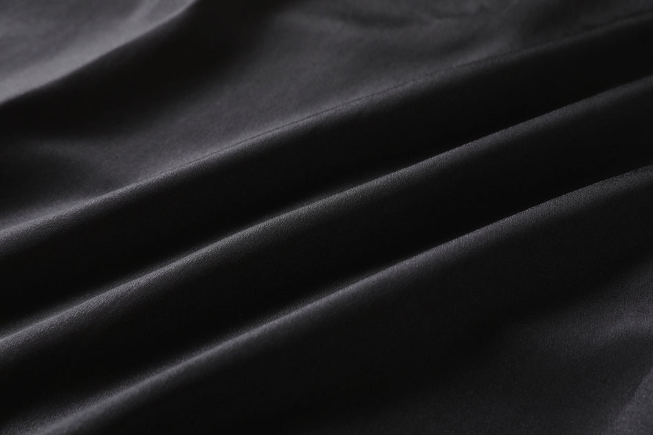 Cherie Cherry Print Square Neck Short Sleeve Dress (Black, White)
