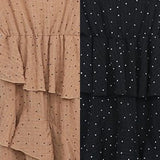 Arielle Polka Dots Print Peplum Tier Camisole Spaghetti Sleeveless Midi Dress