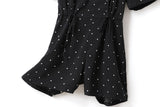 Denise Plus Size Black Polka Dots Shirt Collar Romper