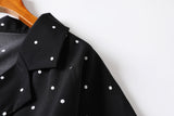 Denise Plus Size Black Polka Dots Shirt Collar Romper