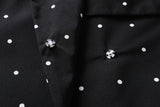 Denise Plus Size Black Polka Dots Shirt Collar Romper