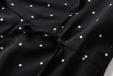 Denise Plus Size Black Polka Dots Shirt Collar Romper